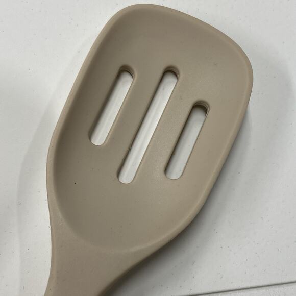 Tovolo Elements Silicone Mixing & Slotted Spoons Set of 2 Oatmeal - Picture 3 of 7